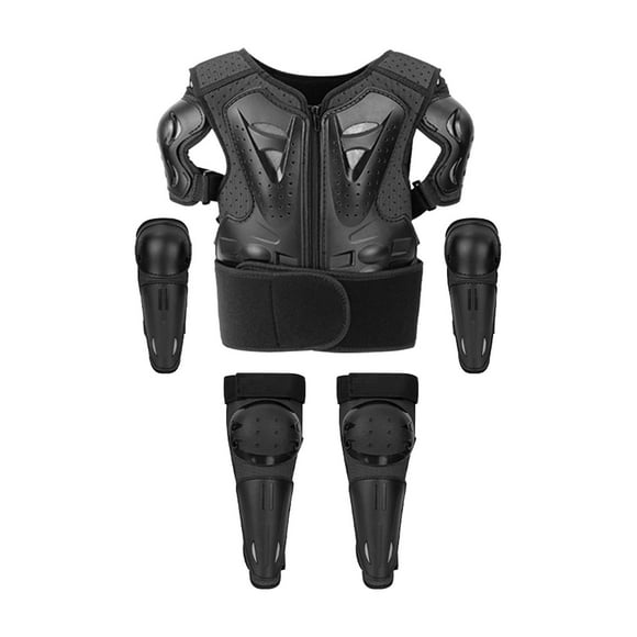 figatia Kids Motorcycle Vest Suit Bike Vest Jacket Knee Pads Elbow Pads Chest Back Spine Guards Practical Dirt Bike Gear for Skating