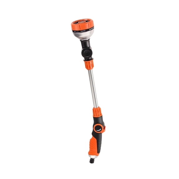 figatia Long Hose Nozzle Sprayer 18.70'' Portable Plant Watering Rotating Head Hose for Shrubs Flower Bed Vegetables Porch orange