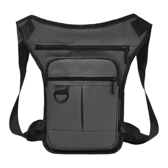 figatia Men Waist Bag Hip Bag Fanny Pack Motorcycle Drop Leg Bag Hip Pouch Shoulder Bag Thigh Bag for Hiking Traveling Biking Camping Gray