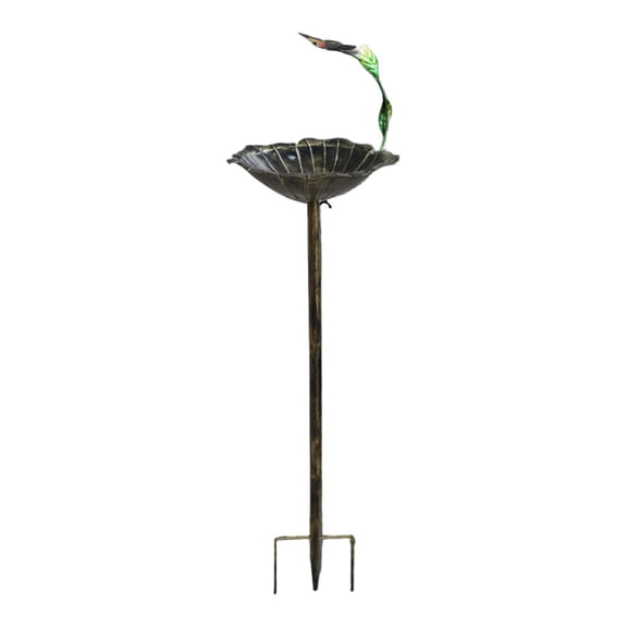 figatia Metal Bird Bath for Outside Decorative 3 Pronged Base for Lawn Yard Backyard