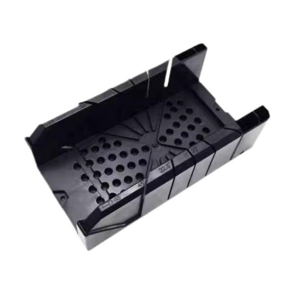 figatia Mitre Saw Box Guide Slot Angle Cutting Box for DIY Trimming Branches Cutting 12.5inch Black with Rod