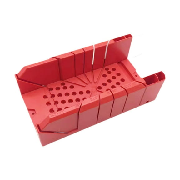 figatia Mitre Saw Box Guide Slot Angle Cutting Box for DIY Trimming Branches Cutting 12.5inch Red with Rod