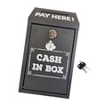 thumbnail image 1 of figatia Money Collection Box Storage Lockable Secure Money Drop Case Metal Donation Box for Outdoor Self Serve Stand Fundraising Black, 1 of 8