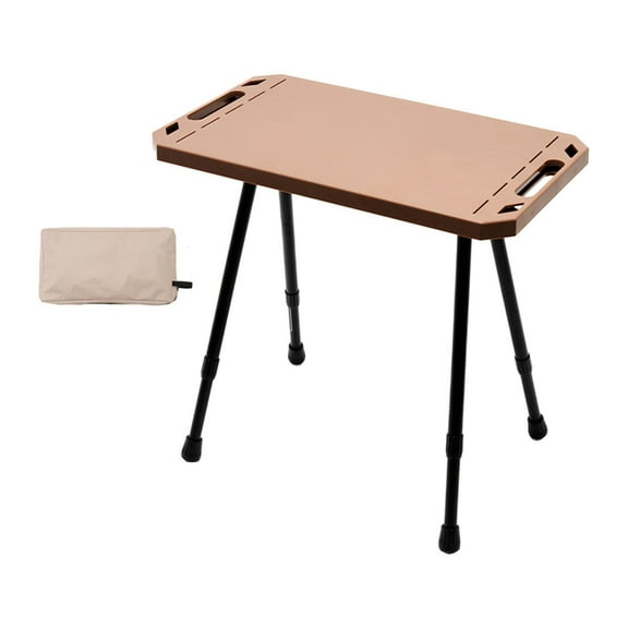 figatia Outdoor Foldable Table Camping Table with Mesh Pocket Aluminum Alloy Outdoor Furniture Portable Desk for BBQ Grilling Fishing Khaki