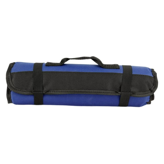 figatia Outdoor Roll up Storage Bag Chef Bag Oxford Cloth Multipurpose Handbag Flatware Cutlery Carry Bag for Car Camping Trips Blue