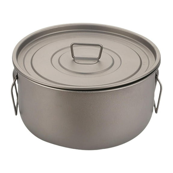 figatia Outdoor Titanium Pot Camping Cooking Set 1.8L Easy to Pot and Pan Cooking Pot for Picnic Hiking Camping Gear