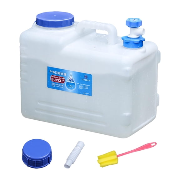 figatia Potable Water Storage Container Emergency Water Storage with Faucet Drinking Water Storage Jug for Yard Car Driving Outgoings 15L