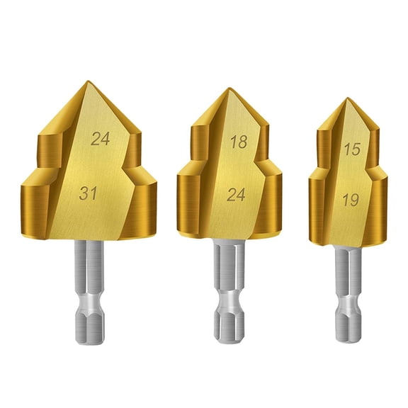 figatia Ppr Lifting Stepped Drill Easy to Install Premium Water Pipe Connection Tool 20mm 25mm 32mm 3pcs