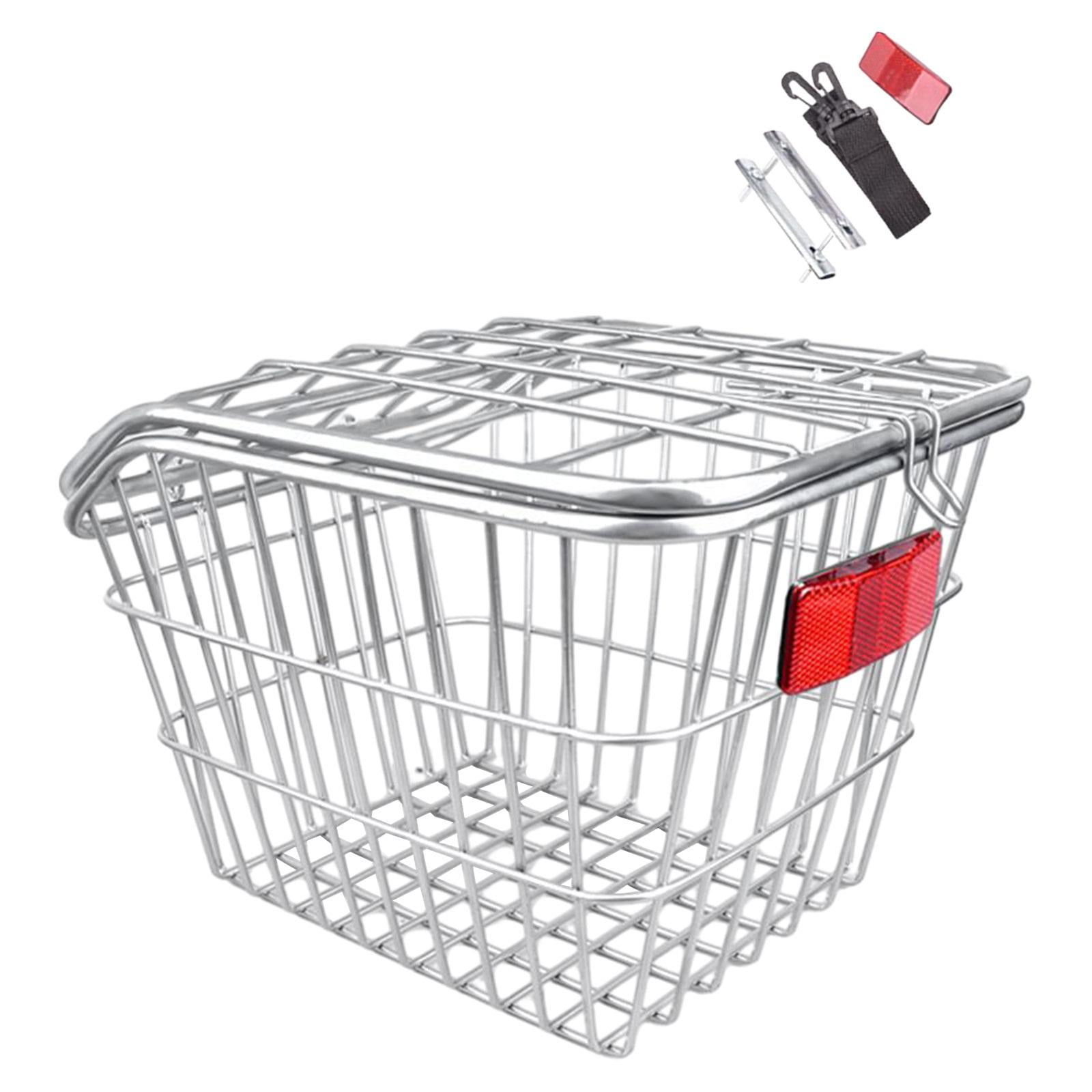 figatia Rear Bike Basket Rack Heavy Duty Portable Iron Wire Easy Install Basket for Riding