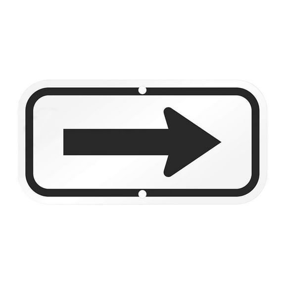 figatia Reflective Sign Direction Graphic Traffic Sign Weatherproof Sign Black