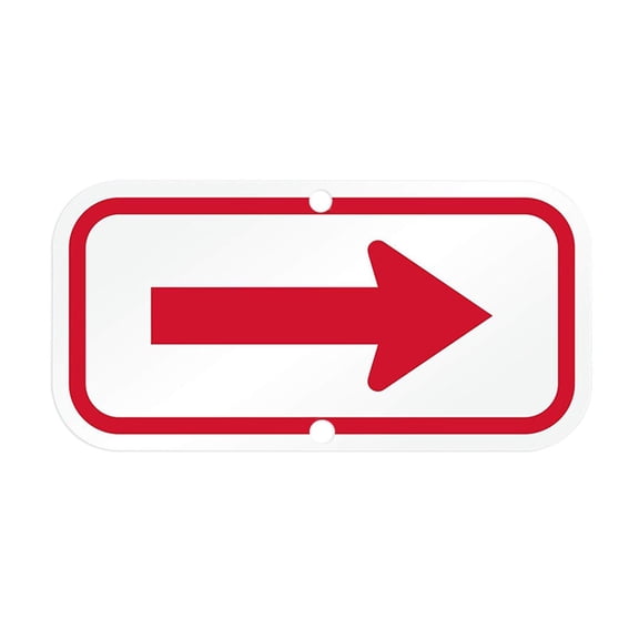 figatia Reflective Sign Direction Graphic Traffic Sign Weatherproof Sign Red