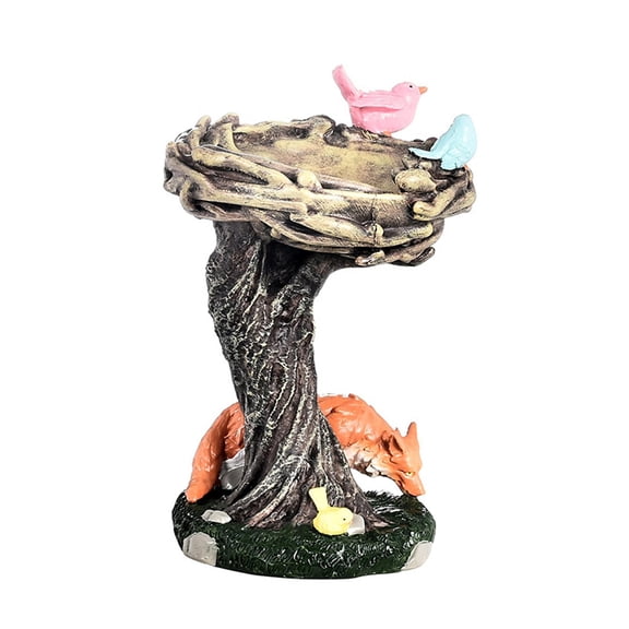 figatia Resin Bird Feeder, Garden Bird Bath, Feeding Station Sculpture to Attract Birds, Backyard, Housewarming Party, Landscape Balcony