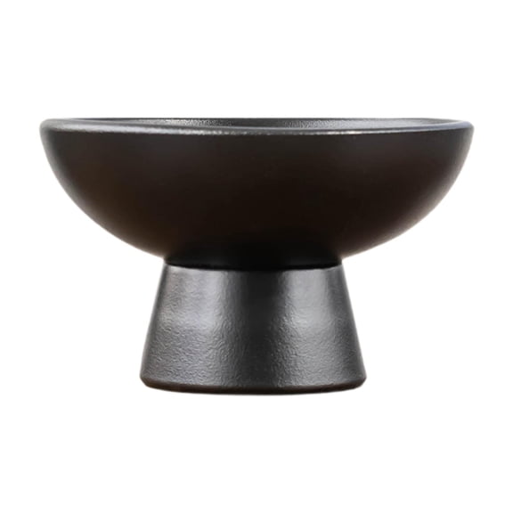 figatia Round Ceramic Flowerpot Decorative Flower Vase Practical Planter Ornament Floral Art Supplies for Indoor Outdoor Cafe Balcony Black