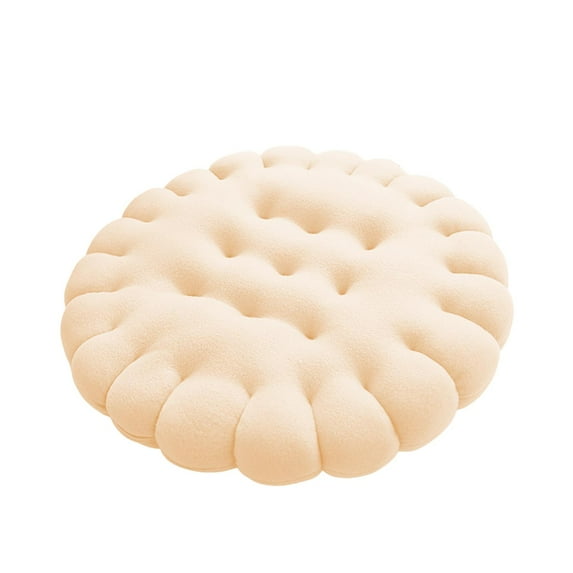 figatia Square Biscuit Shape Cushion Seating Cushion Simple Decorations Chair Pad Throw Pillow for Meditation Seat Sofa Playroom Beige