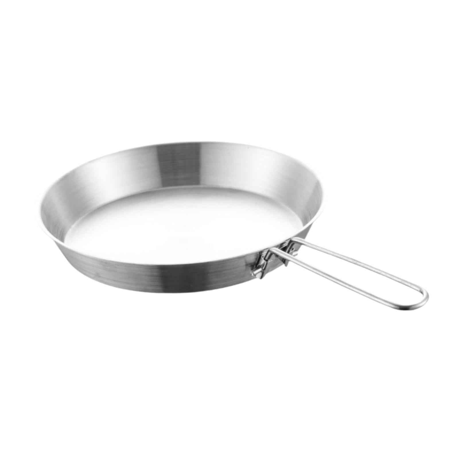 Portable Pan Plug In figatia Stainless Steel Camping Fry Pan Folding Handle Lightweight ...