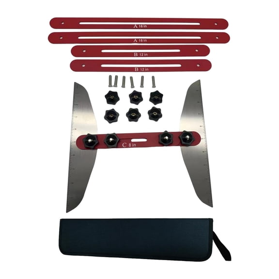 figatia Stair Tread Template Tool Marking Measuring Tool for Cutting Drywall Shelves Red