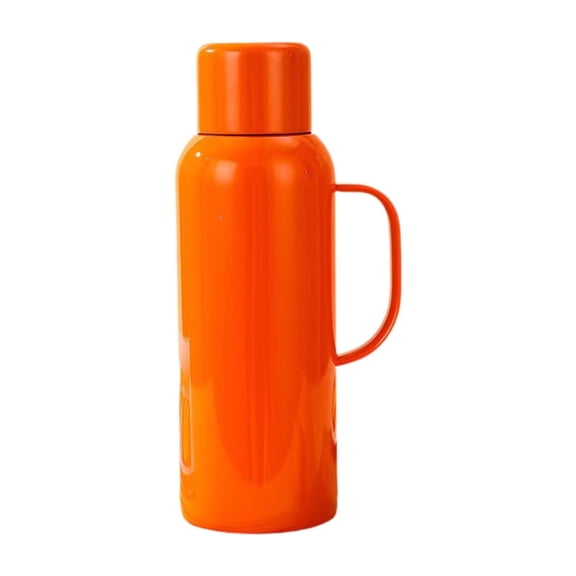 figatia Vacuum Insulated Kettle Hot Water Dispenser Leakproof 850ml Stainless Steel Bottle Hot Water Boiler for Outdoor Travel Picnic orange