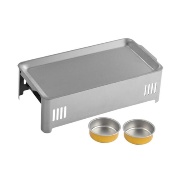 figatia Warming Tray Korean Server Food Warmer for Barbecue Restaurant Camping argent