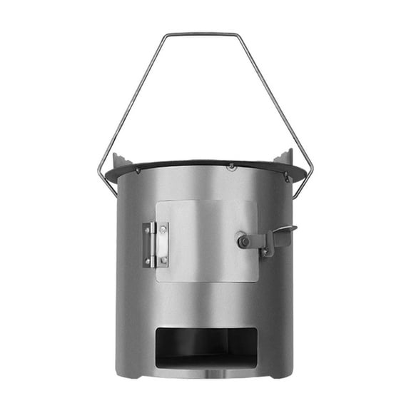 figatia Wood Furnace Cookware Compact Sturdy Firewood Firing Furnace for Fishing BBQ Hik Inner diameter 20cm