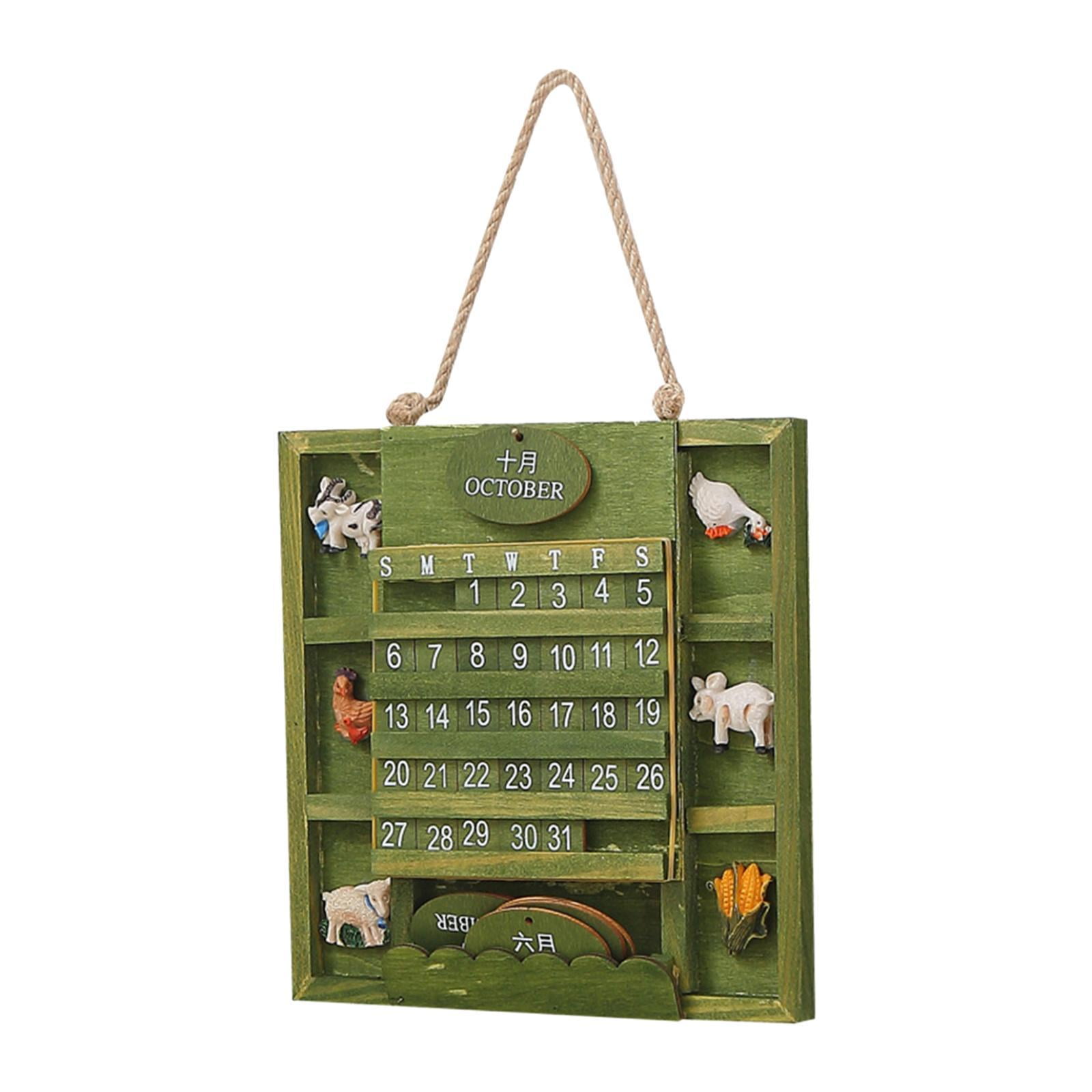 figatia Wooden Wall Calendar Adjustable Chic Wall 
