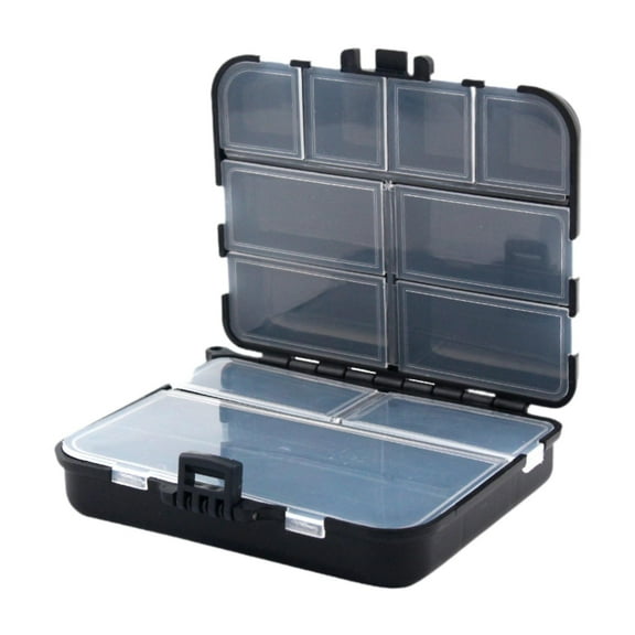 figatia ing Tackle Box s Storage Box Double-sided Capacity Trays Multiuse ing Tool Case ing Gadgets Box for ing Lake Black