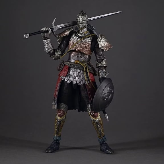 figma ELDEN RING Raging Wolf Action Figure, Tarnished Knight Collectible with Bastard Sword Dark Moon Greatsword Twinblade Iron Roundshield Torch Flask of Crimson Tears
