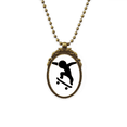 thumbnail image 1 of figure form skateboarding antique necklace vintage bead pendant keychain, 1 of 3