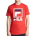 thumbnail image 1 of Fila Men's Stacked Tee Shirt Chinese Red-White-Navy lm163xf4-622, 1 of 5