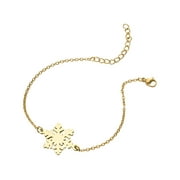 fimkaul Women's Bracelets Girls Christmas Gifts Snowflake Personalized Snowflake Pendant Female Hundred Bracelet Gifts