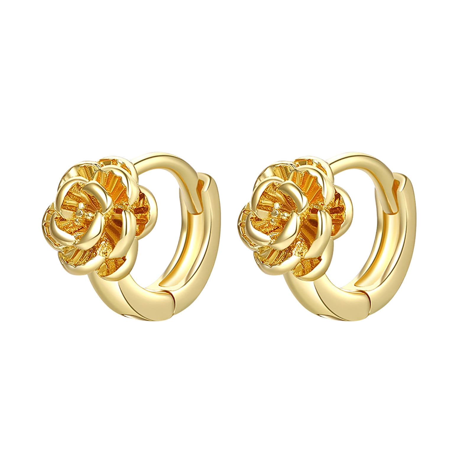 fimkaul Women's Stud Earrings Girls Gold Plated Rose Teen Minimalist ...