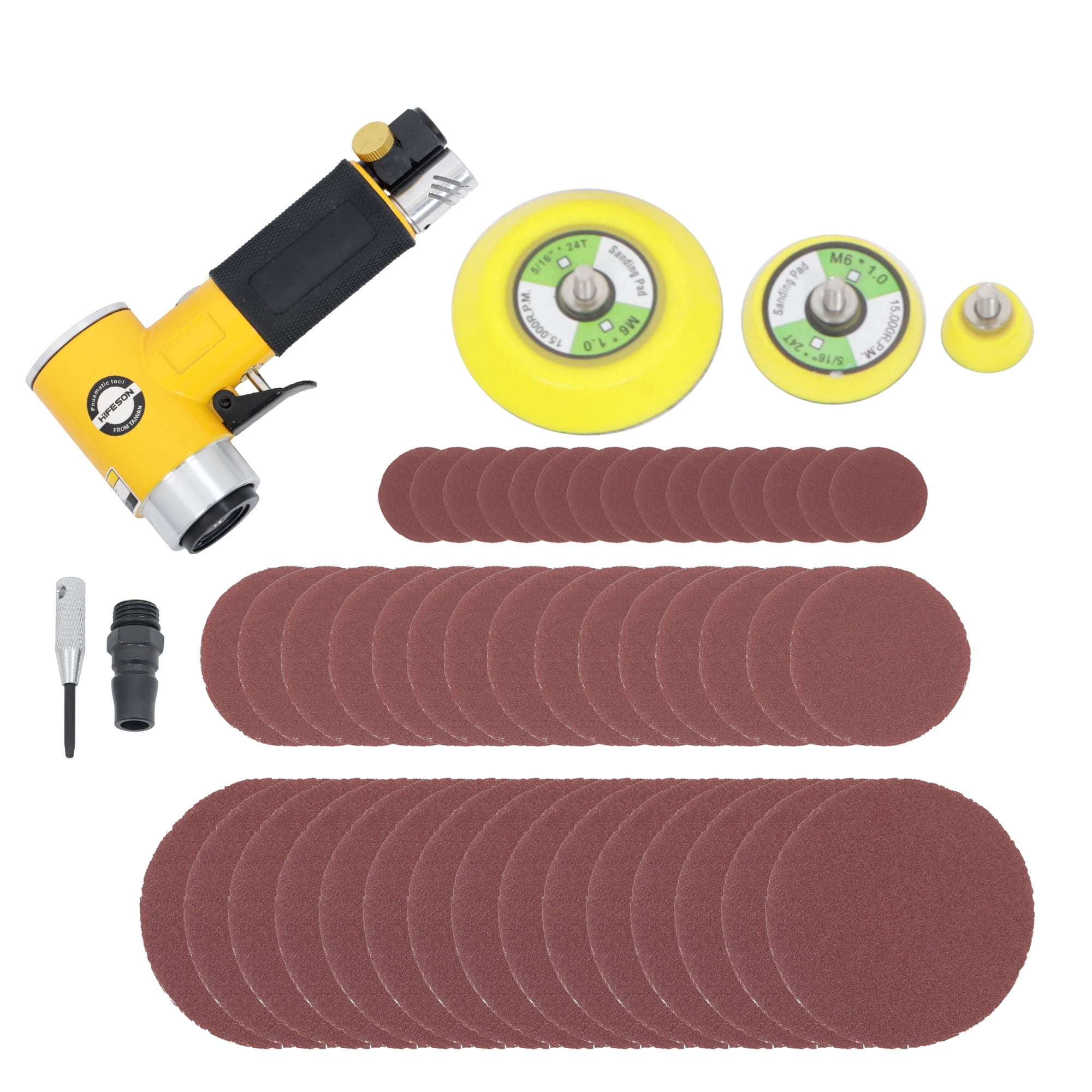 findmall 1/2/3 inch Random Orbital Air Sander Mini Pneumatic Sander for Auto Body Work