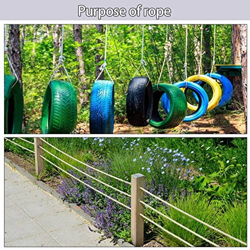 findmall 1/2 Inch 16 Braid Polyester Rope Pulling Ropes Arborist Rigging Rope 150 FT Blue White