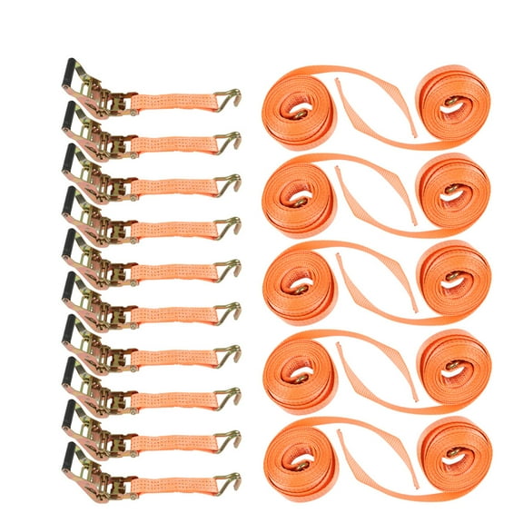 findmall 1.5"x15' Ratchet Straps J Hook 10 Pack 4000-lbs Heavy Duty Tie Down US