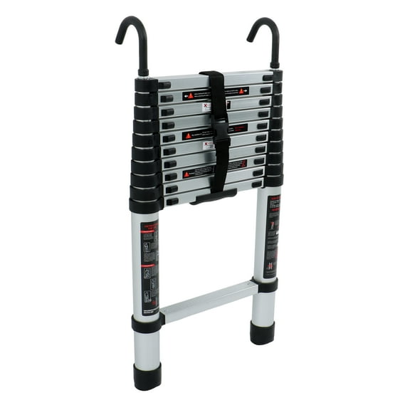 findmall 10.5FT Telescoping Ladder With Hooks Extension Folding Ladders