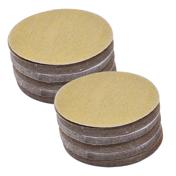 findmall 100Pcs 5" Sanding Disc NO-Hole Hook & Loop Sanding Discs Grit 120 Sand Paper