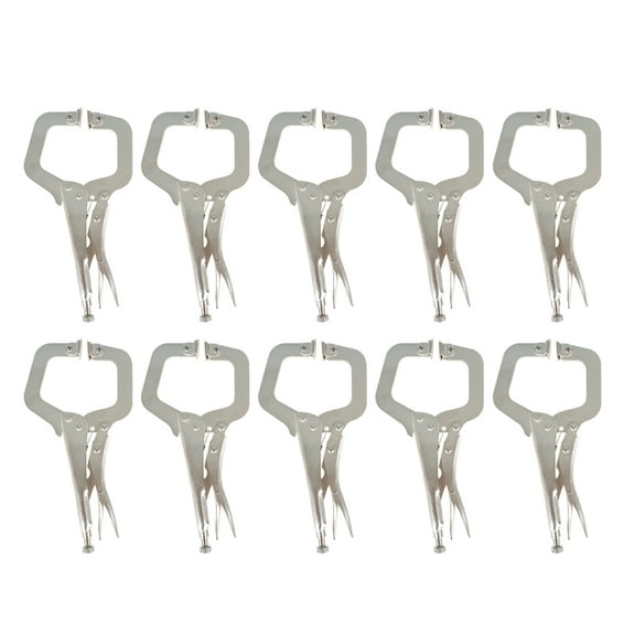 findmall 10Pcs 11 Inch Locking C Clamps with Swivel Pads Heavy Duty C-Type Locking Plier Table and Tool Vise Grip