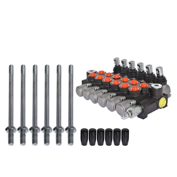 findmall 11GPM Adjustable Relief Valve 6 Spool Hydraulic Directional Control Valve