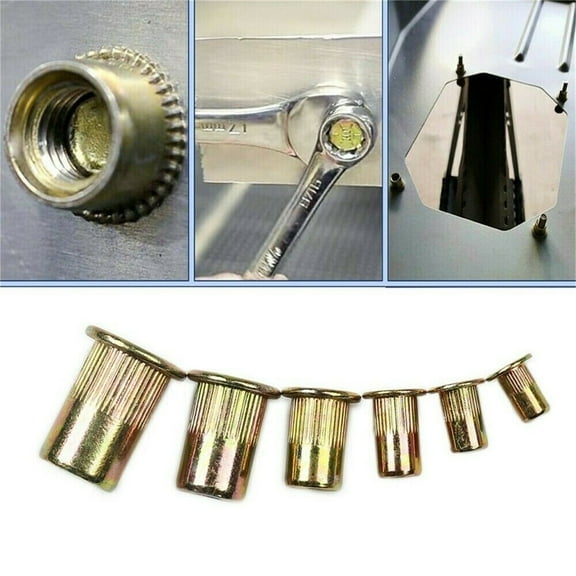 findmall 150 Pcs SAE Rivet Nut Kit Rivnut Nutsert Assort Set 1/4-20 10-32 10-24 8-32 6-32