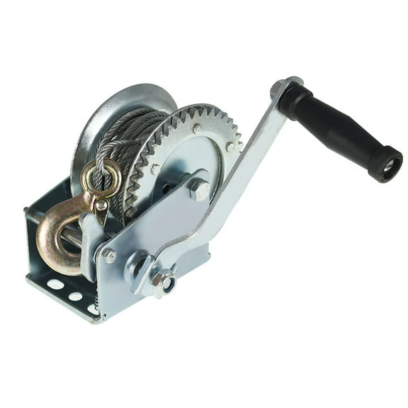 findmall 1500 lbs Hand Crank Winch with Brake Come-Along Heavy Duty Steel Cable for Boat, Trailer, ATV or Deer Feeder