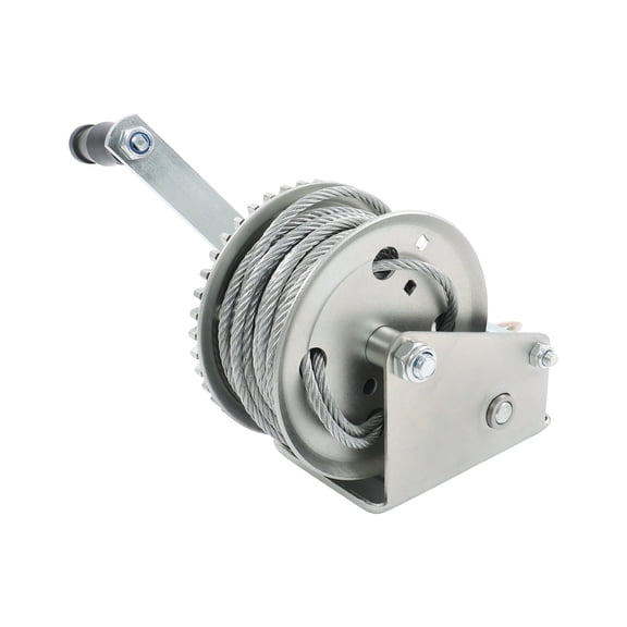 findmall 1500 lbs Hand Crank Winch with Brake Come-Along Heavy Duty Steel Cable for Boat, Trailer, ATV or Deer Feeder