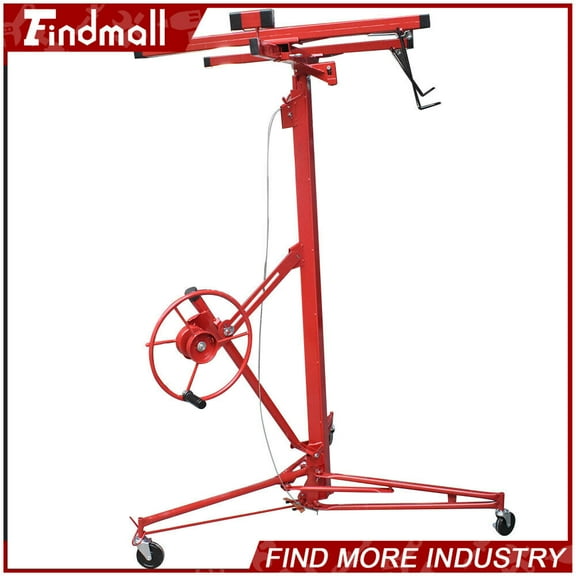 findmall 16FT Drywall Lift Plasterboard Hoist Lifter Carrier Safety Lock Red US