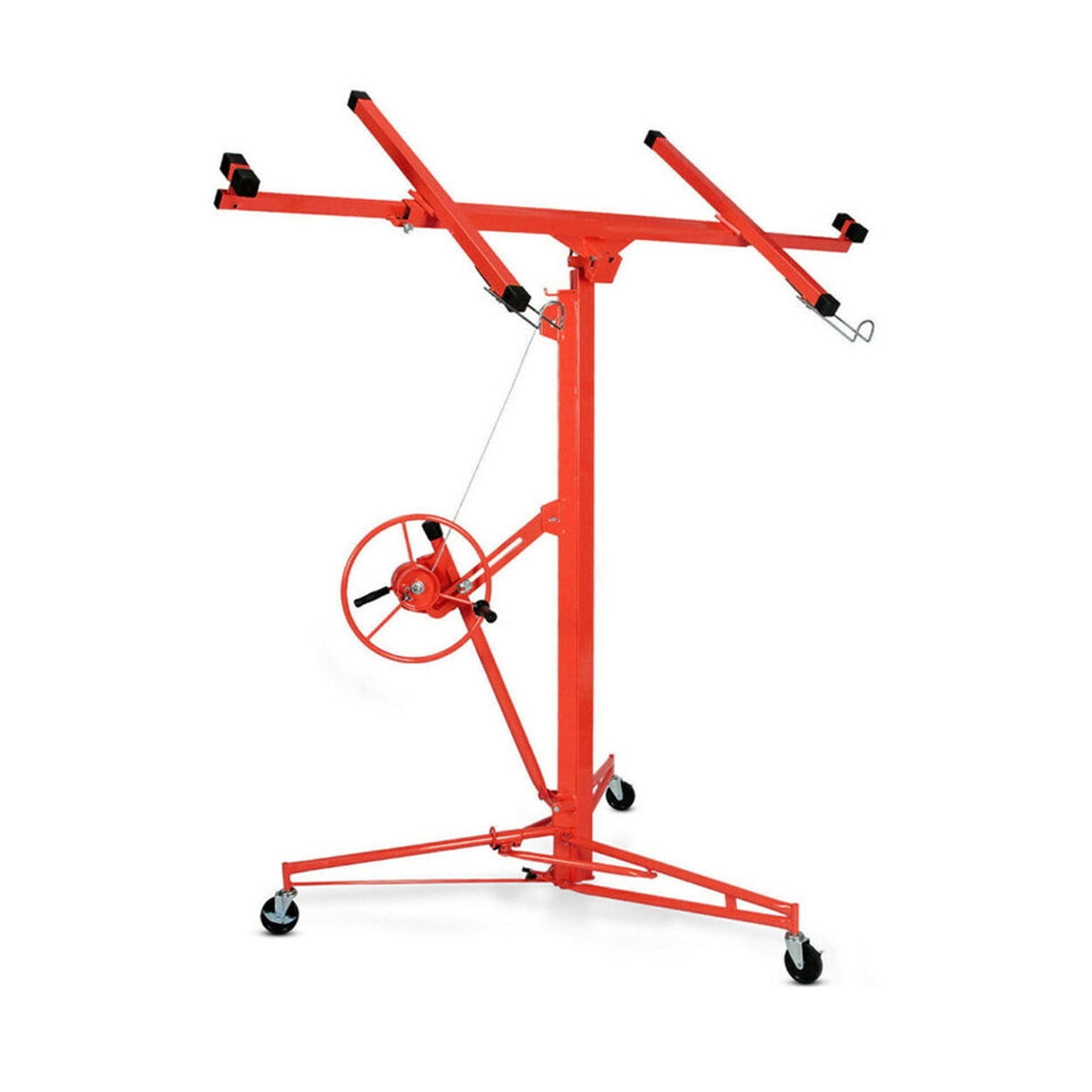 16 ft Red Steel Drywall Panel Hoist with Caster Wheels