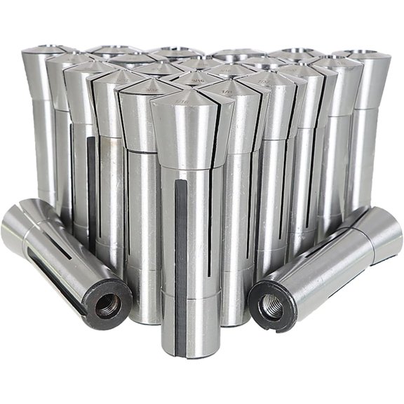 findmall 23Pcs R8 Collet Set 1/16 inch - 3/4 inch Mill Collets Set Steel Mill Chuck Holder Fit for Mill Machine