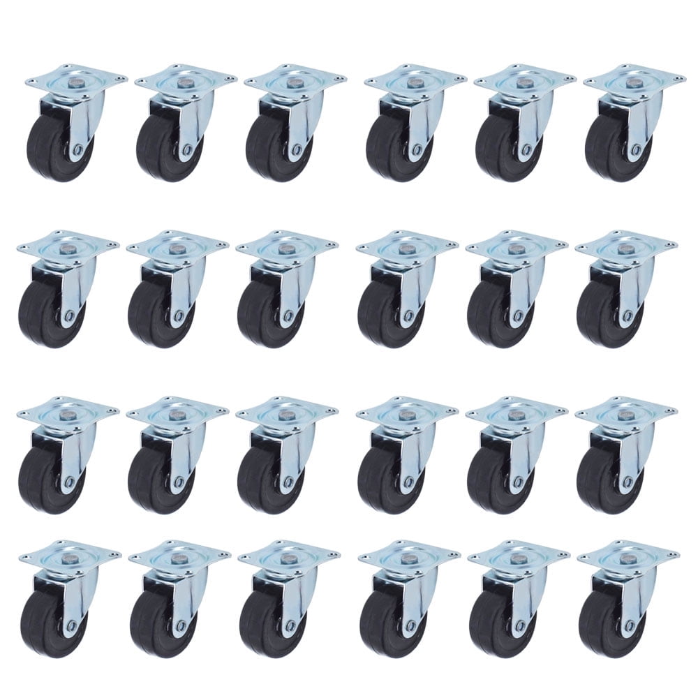 findmall 24 Pack 2" Swivel Caster Wheels Rubber Base With Top Plate & Bearing Heavy Duty