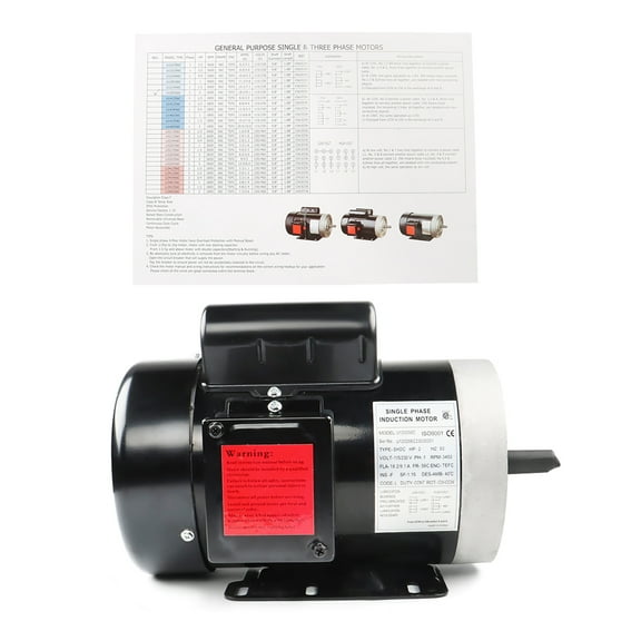 findmall 2HP Electric Motor 3450 RPM 56C Frame 115V/230V 60HZ 5/8"Shaft