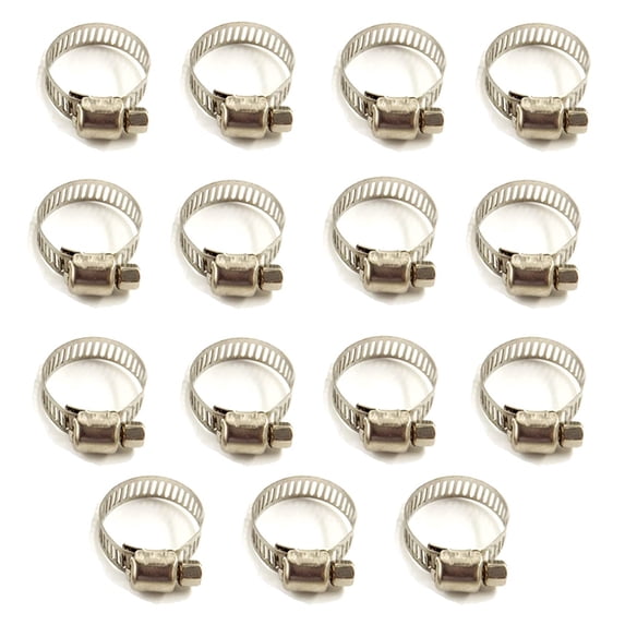 findmall 3/8-1/2 Inch Worm Gear Hose Clamp Adjustable Stainless Steel Fuel Line Worm Clip 100Pcs