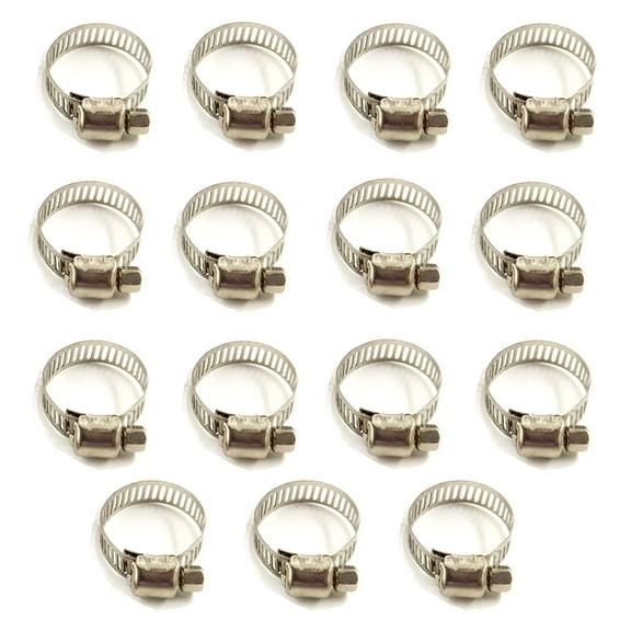 findmall 3/8-1/2 Inch Worm Gear Hose Clamp Adjustable Stainless Steel Fuel Line Worm Clip 100Pcs