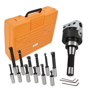 findmall 3" Boring Head R8 Shank 12Pcs 3/4" Carbide Boring Bar Set Milling Set