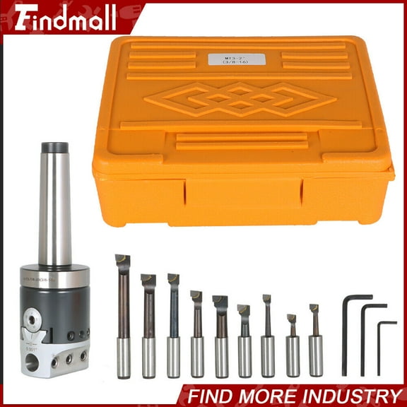 findmall 3 Piece Boring Head Boring Tool Set (2 Inch Head & MT3 & 1/2 Inch)