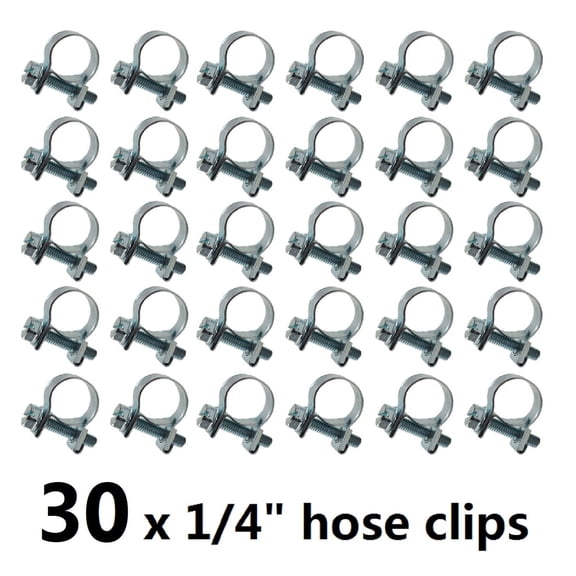 findmall 30 Pcs 1/4" Fuel Injection Hose Clamp Auto Fuel Clamps